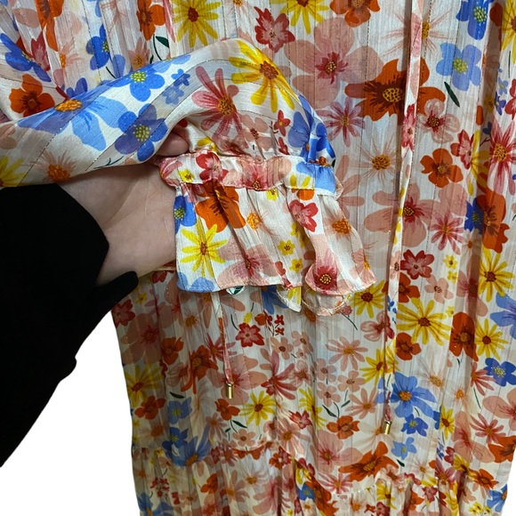 Buddy‎ Love Women's Large Greta Wild Floral Tiered Maxi Dress Long Sleeves - Picture 5 of 9